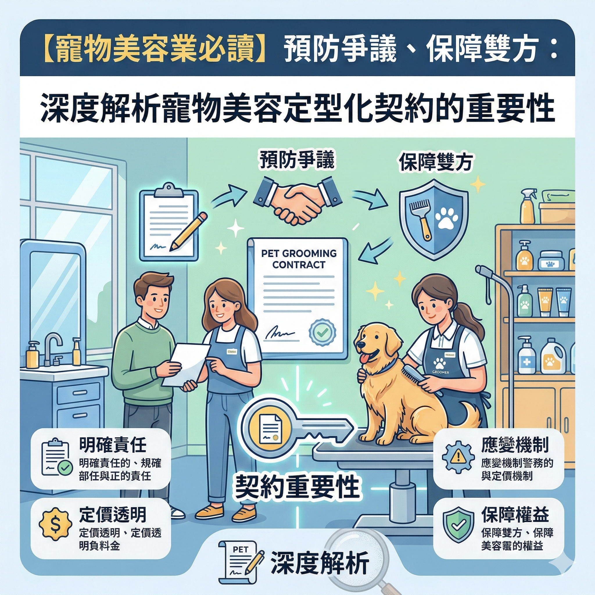 【寵物美容業必讀】預防爭議、保障雙方：深度解析寵物美容定型化契約的重要性